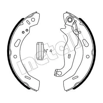 Brzdová čelist Sada brzdových čelistí METELLI 53-0490