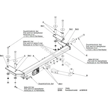 Tažné zařízení Tažné zařízení Ford Escort Kombi (1990 - 2000) (5005)