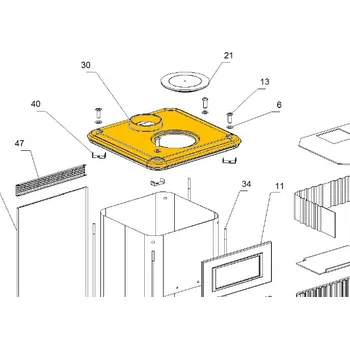 Krbová kamna NORDICA Horní smaltovaná litinová plotna DORELLA L8; ND 1130244