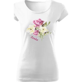 Dámské tričko Tričko s potiskem Dámské tričko - růžovo žluté frézie dámské