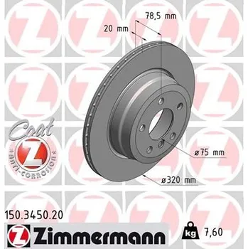 Brzdový kotouč Brzdový kotouč ZIMMERMANN 150.3450.20