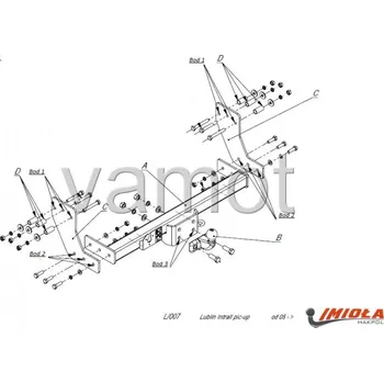 Tažné zařízení Tažné zařízení Lublin INTRALL pick-up (2005 a novější) (5151)