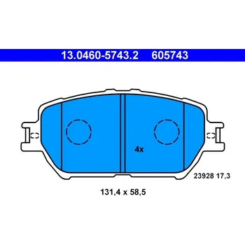 Brzdová destička Sada brzdových destiček, kotoučová brzda ATE 13.0460-5743.2