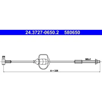 Lanko parkovací brzdy Tažné lanko, parkovací brzda ATE 24.3727-0650.2