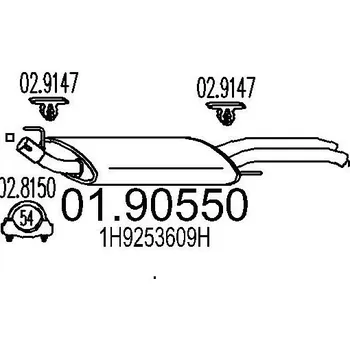 Auto-moto Zadní tlumič výfuku MTS 01.90550