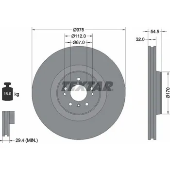 Brzdový kotouč Brzdový kotouč TEXTAR 92176603