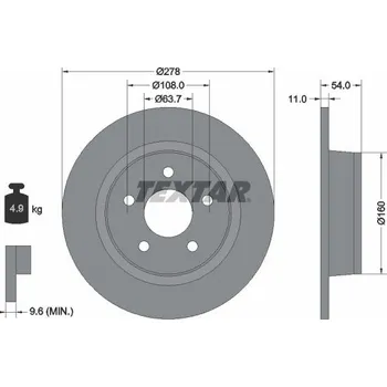 Brzdový kotouč Brzdový kotouč TEXTAR 92124903
