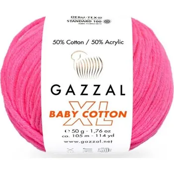 Příze Příze Baby Cotton XL Gazzal 3461 neon tmavě růžová Gazzal
