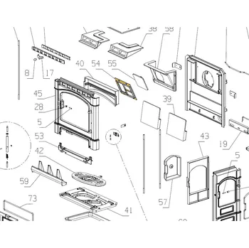Krbová kamna NORDICA Rámeček roztápěcí klapky; ND 1135350 - pro kamna ISETTA
