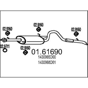 Auto-moto Zadní tlumič výfuku MTS 01.61690