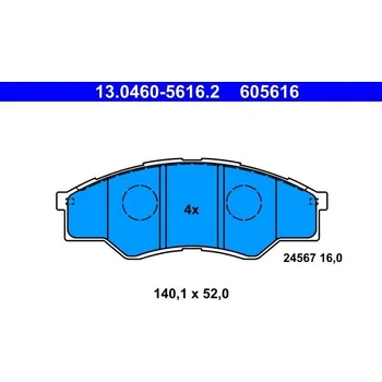 Auto-moto Sada brzdových destiček, kotoučová brzda ATE 13.0460-5616.2