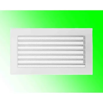 Krbová obestavba KRATKI mřížka 17x30 bílá s žaluzií - ventilační krbová mřížka
