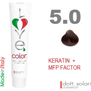 Barva na vlasy Love me Color 5.0 (100ml) - profesionální barva na vlasy s keratinem