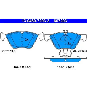 Brzdová destička Sada brzdových destiček, kotoučová brzda ATE 13.0460-7203.2