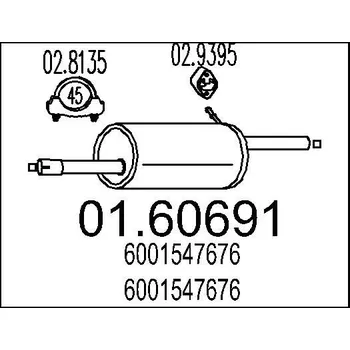 Tlumič výfuku Zadní tlumič výfuku MTS 01.60691