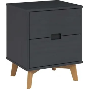Noční stolek Noční stolek Nicos tmavě šedý (Stolek z masivu - borovice)