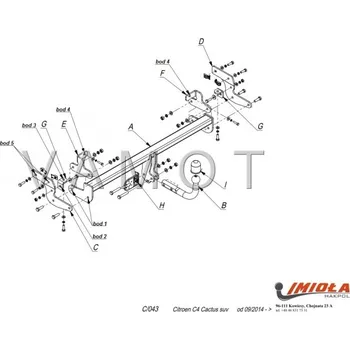 Tažné zařízení Tažné zařízení Citroen C4 Cactus (2014 - 2018) (7520)