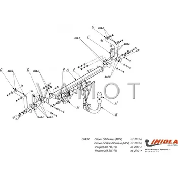 Tažné zařízení Tažné zařízení Citroen C4 Picasso (2013 - 2018) (8242)