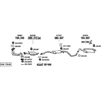 Střední díl výfuku střední tlumič výfuku Bosal 285-937