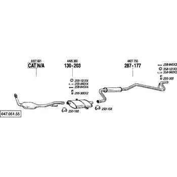 Zadní díl výfuku zadní tlumič výfuku Polmostrow 287177P, náhrada za Bosal 287-177