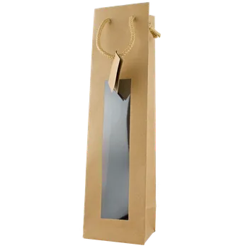Dárková taška Papírová taška na 1 láhev vína hnědá