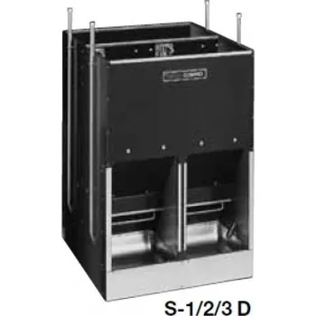 Domino SLOP FEEDER S samokrmítko pro prasata od 25 kg, se zvlhčováním, 60 l / 42 kg pro 15 prasat / Počet koryt 1 se zvlhčováním, 240 l / 168 kg pro 60 prasat / Počet koryt 2x2