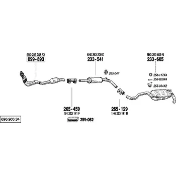 Tlumič výfuku střední tlumič výfuku Bosal 233-541