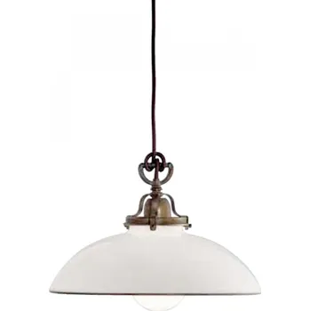 Il Fanale 082.10.OV Country, rustikální závěsné svítidlo z mosazi a benátského skla, 1x15W LED E27, prům. 34cm