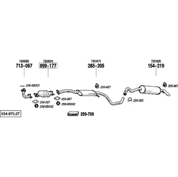 Zadní díl výfuku zadní tlumič výfuku Polmostrow 154219P, náhrada za Bosal 154-219