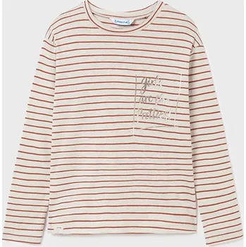 Triko s dlouhým rukávem pruhy GIRLS cihlové JUNIOR Mayoral velikost: 162 (16 let)