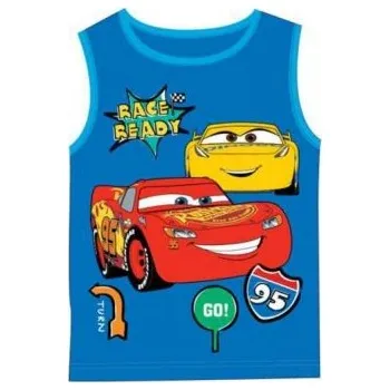 Chlapecké tílko Setino - Chlapecké bavlněné tričko bez rukávů (nátělník) Auta - Cars McQueen - modré 128