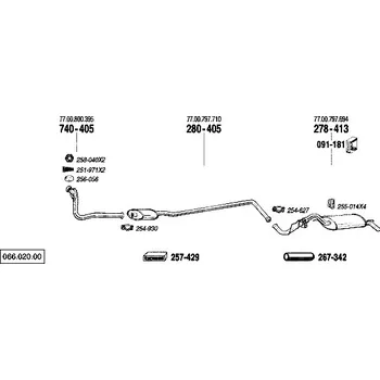Zadní díl výfuku zadní tlumič výfuku Polmostrow 278413P, náhrada za Bosal 278-413