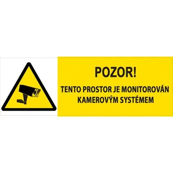 Kancelář Značka Pozor – Tento prostor je monitorován kamerovým systémem, fólie, 100 × 300 mm