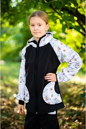 Dětská softshellová bunda Promaledobrodruhy Dobrodruzi black velikost 92