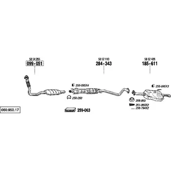Zadní díl výfuku zadní tlumič výfuku Bosal 185-611