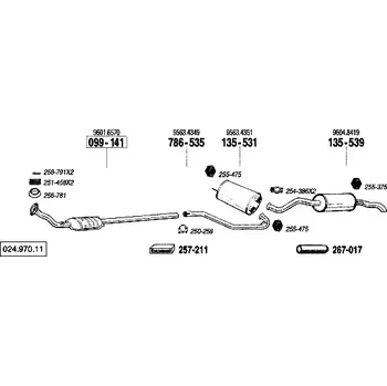 Zadní díl výfuku zadní tlumič výfuku Polmostrow 135539P, náhrada za Bosal 135-539
