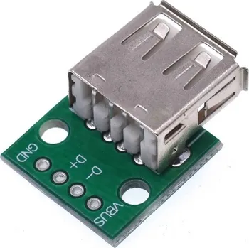Elektrický konektor USB A samice zásuvka breakout redukce DIP (2.54mm)