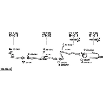 Zadní díl výfuku zadní tlumič výfuku Bosal 171-313