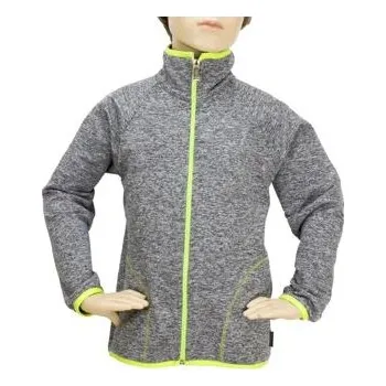 Dětská funkční mikina Fantom - šedý melír zelenožlutá velikost 116