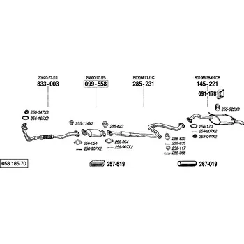 Výfukový systém střední tlumič výfuku Bosal 285-231