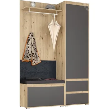 Předsíňová stěna Casarredo Mats bílá/bílý lesk