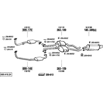 Výfukový systém zadní tlumič výfuku Bosal 185-389