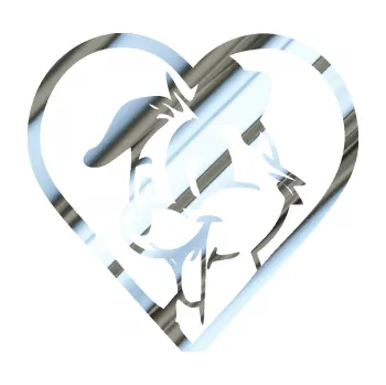 Polep vozidla SAMOLEPKA Pes 172 levá v srdíčku (80 - chrom fólie stříbrná zrcadlová) NA AUTO, NÁLEPKA, FÓLIE, POLEP, TUNING, VLASTNÍ TEXT, TISK, AUTOSAMOLEPKY.cz, POLEPY, OBRÁZEK, LOGO, SAMOLEPKY