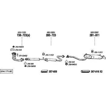 Tlumič výfuku zadní tlumič výfuku Bosal 281-811