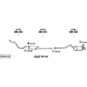 Zadní díl výfuku zadní tlumič výfuku Polmostrow 280633P, náhrada za Bosal 280-633