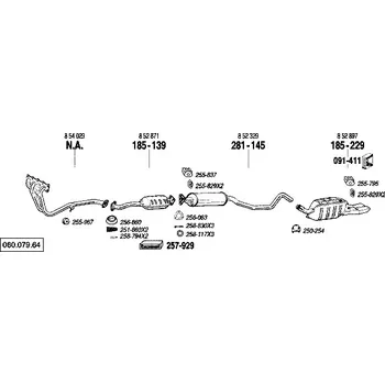 Výfukový systém střední tlumič výfuku Bosal 281-145