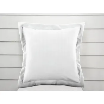 Povlak na polštářek Damaškový povlak na polštář s lemem Atlas Gradl DM-006 Bílý - proužky 2 cm 50 x 50 cm