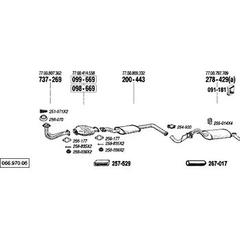 Výfukový systém zadní tlumič výfuku Bosal 278-429