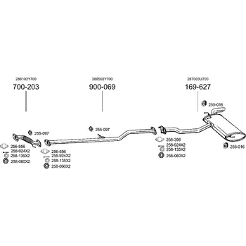 Tlumič výfuku zadní tlumič výfuku Polmostrow 169627P, náhrada za Bosal 169-627