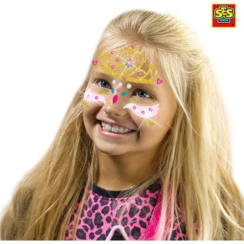 Odstranitelné tetování SES Třpytkové tetování na obličej Princezna